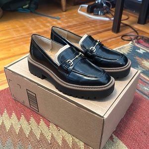 NEW Sam Edelman Platform Bit Loafers Black Sz 6